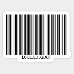 d.i.l.l.i.g.a.f barcode Sticker